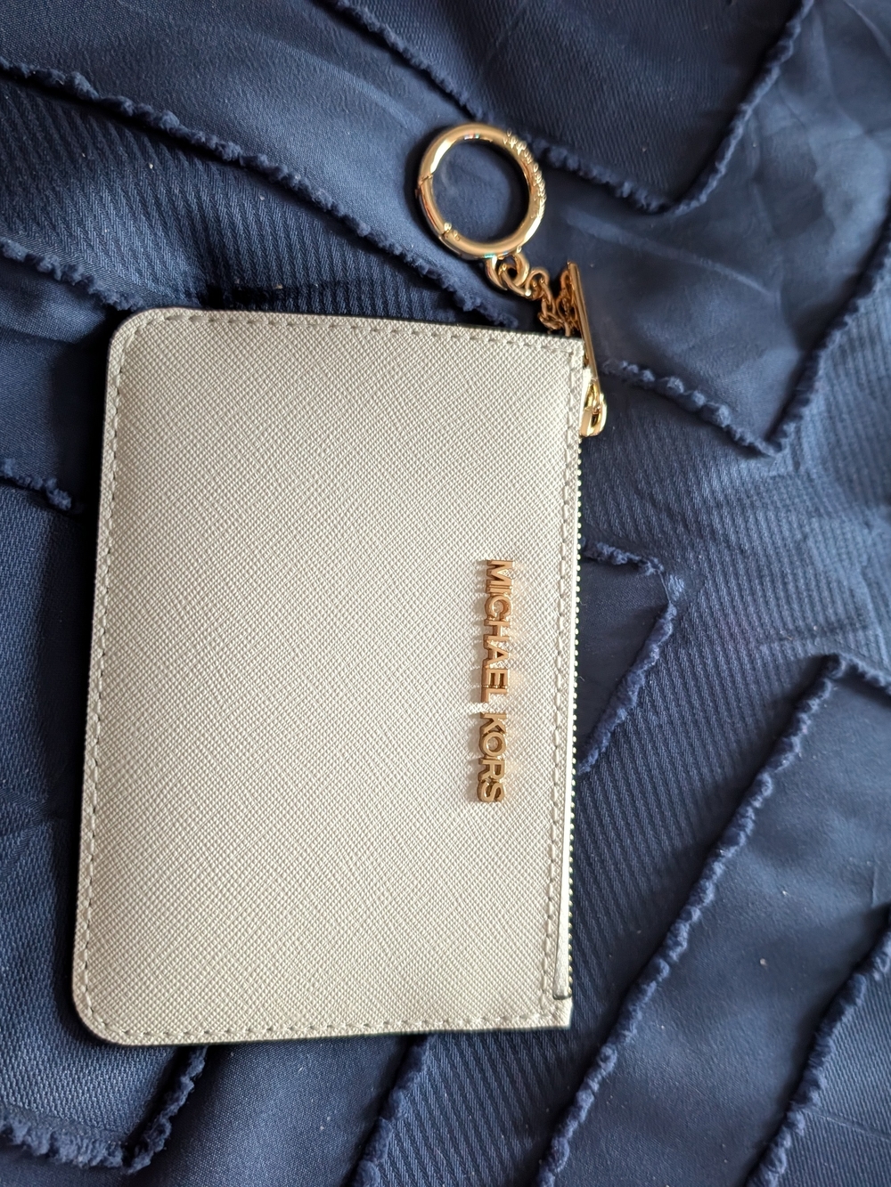 Michael Kors Gold Card Case Wristlet with Key Ring